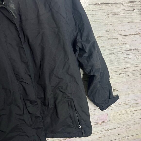 Eddie Bauer black jacket hooded size large  women’s - Picture 3 of 9